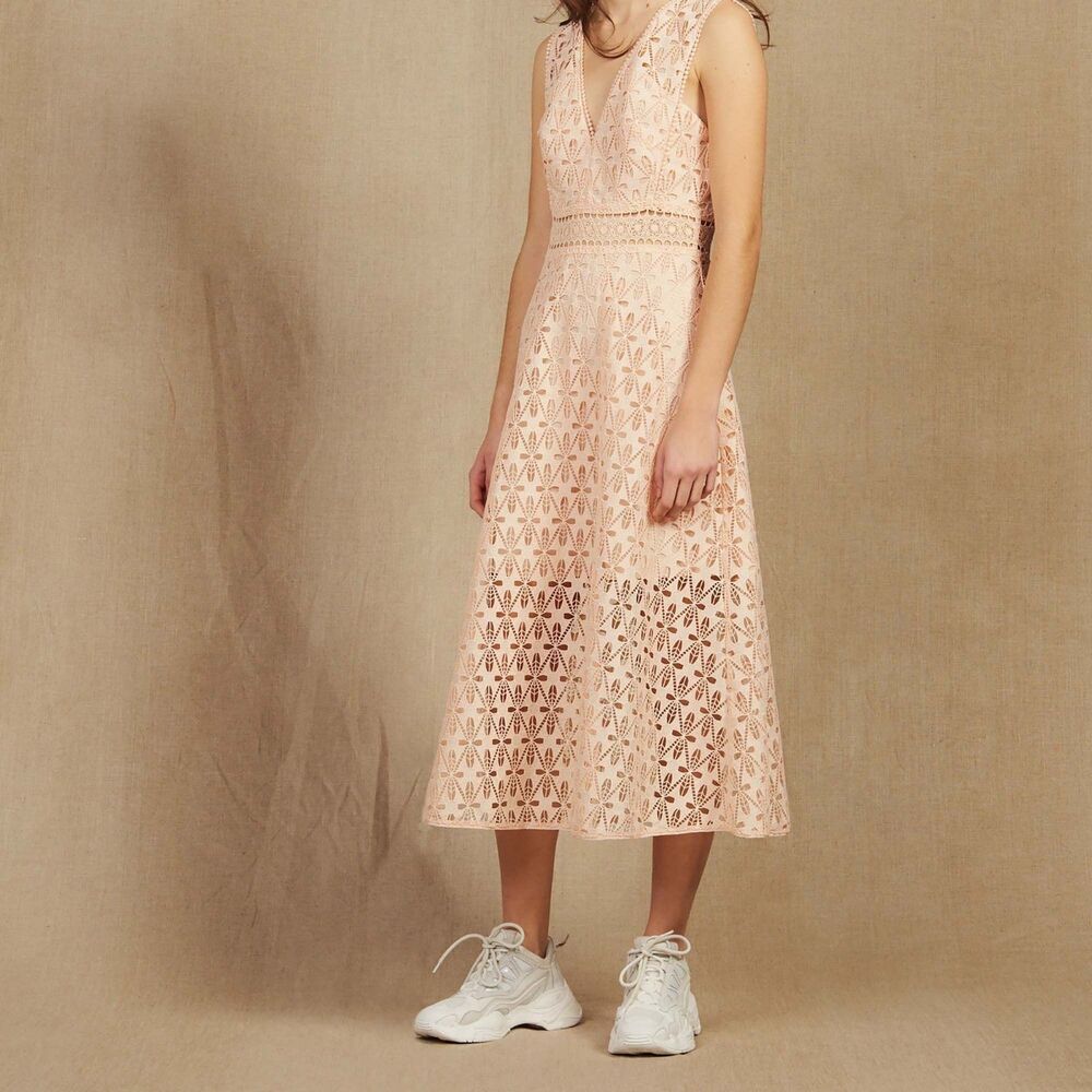 NWOT Sandro Bilali Guipure Lace Dress Women Size 2 - S/M